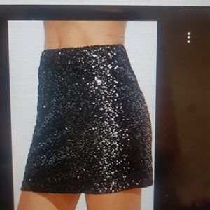 Lauren Taylor Black Sequin Skirt